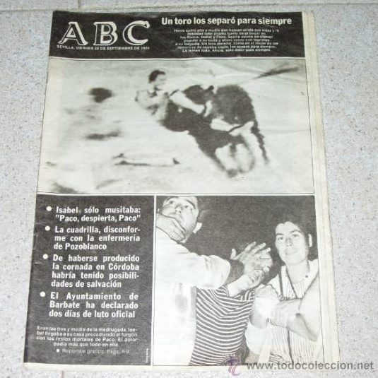 Casos como el de la muerte de Iván Fandiño ya habían protagonizado la portada de ABC a lo largo de la historia