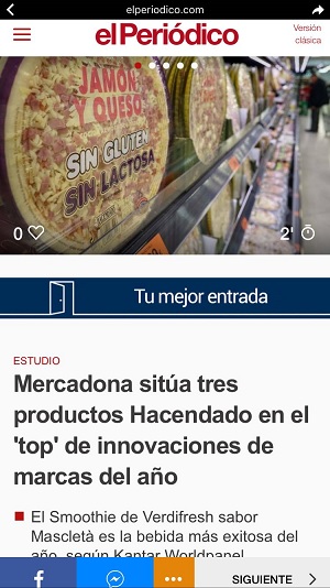 El Periódico es uno de los medios españoles que apuesta por Instant Articles