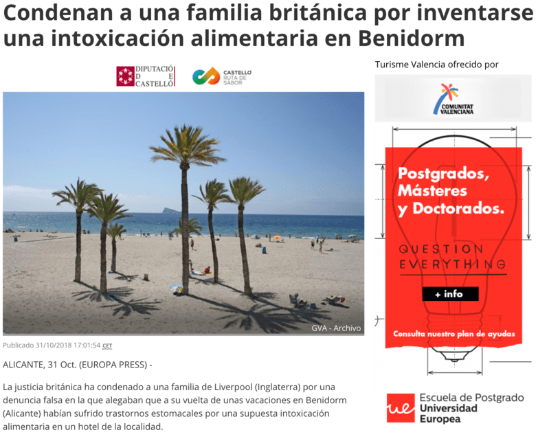 Falsa intoxicación de una familia británica