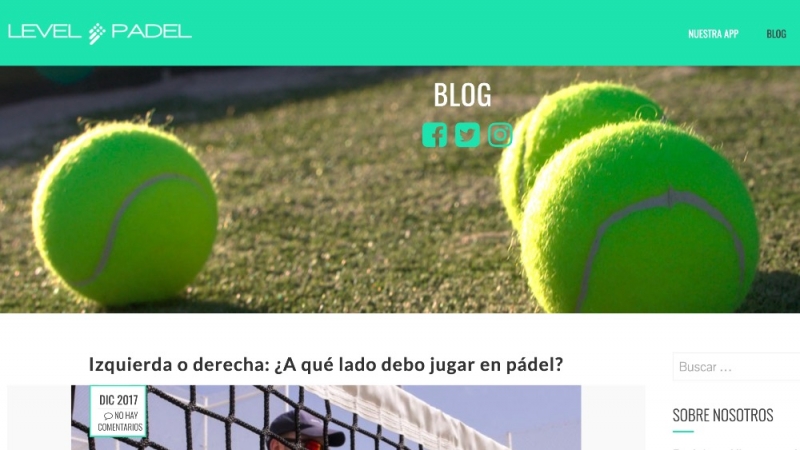 Diseño blog para Level Padel